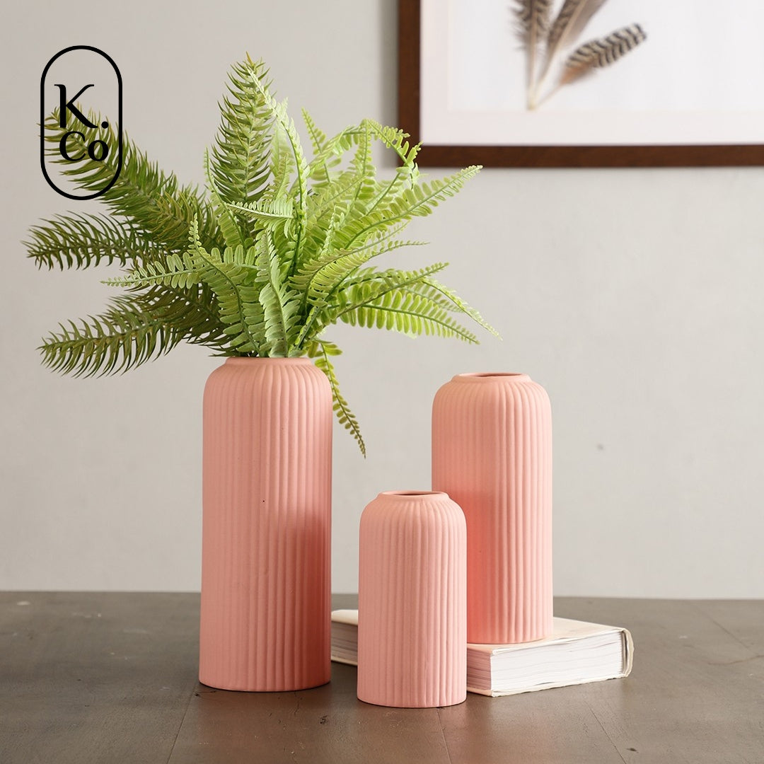 Ribbed vase - set
