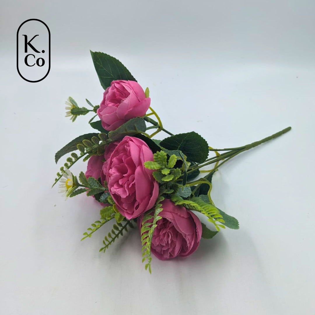 Pink dahlia ball flower bunch