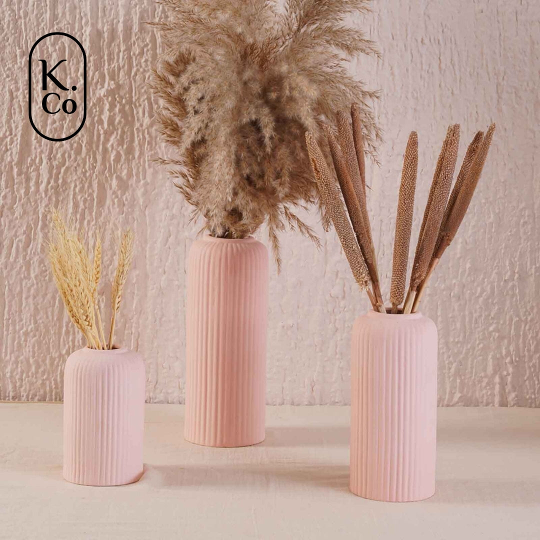 Ribbed vase - set