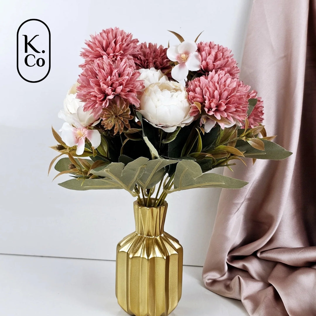 Pink dahlia peony flower bunch