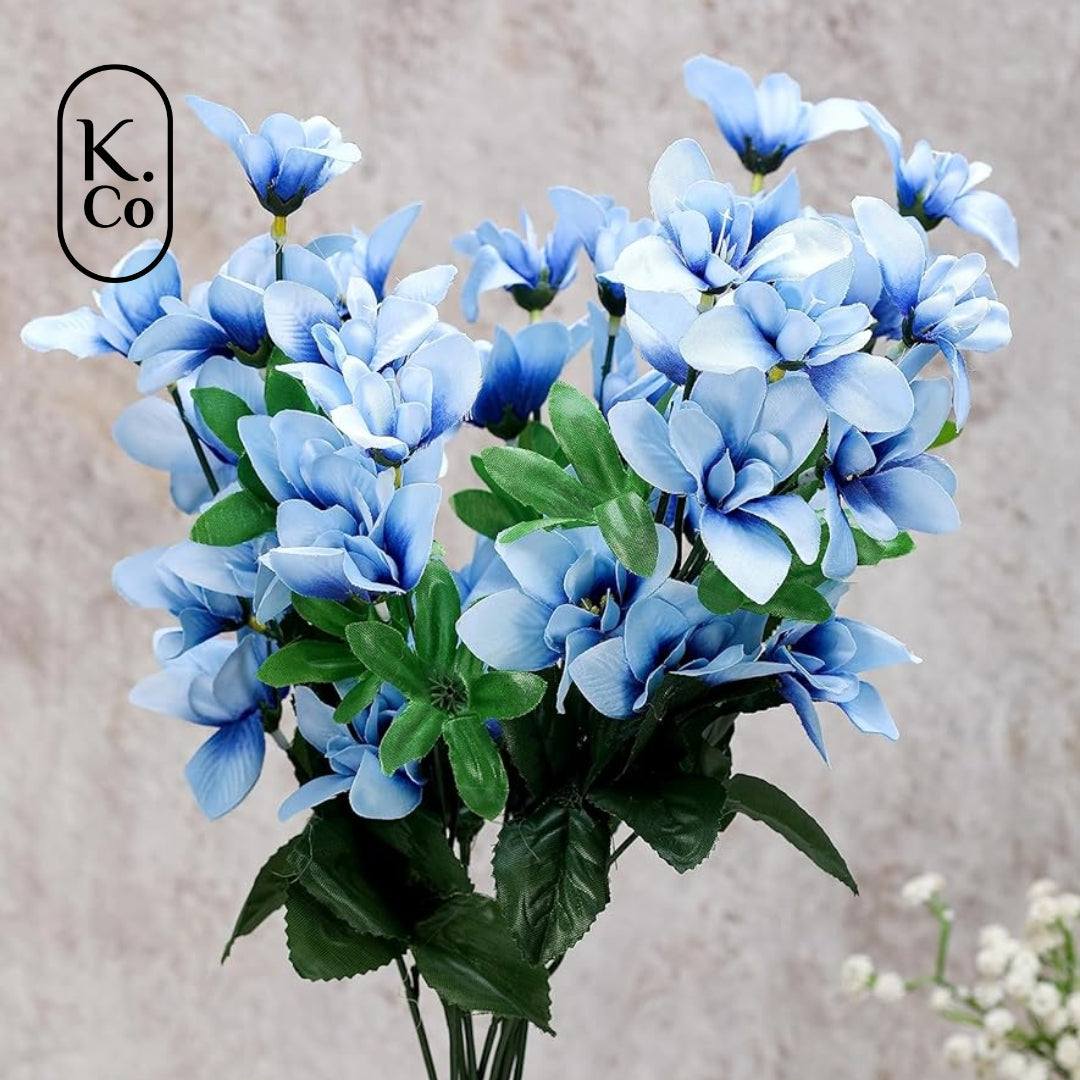 Blue artificial orchid flower bunch