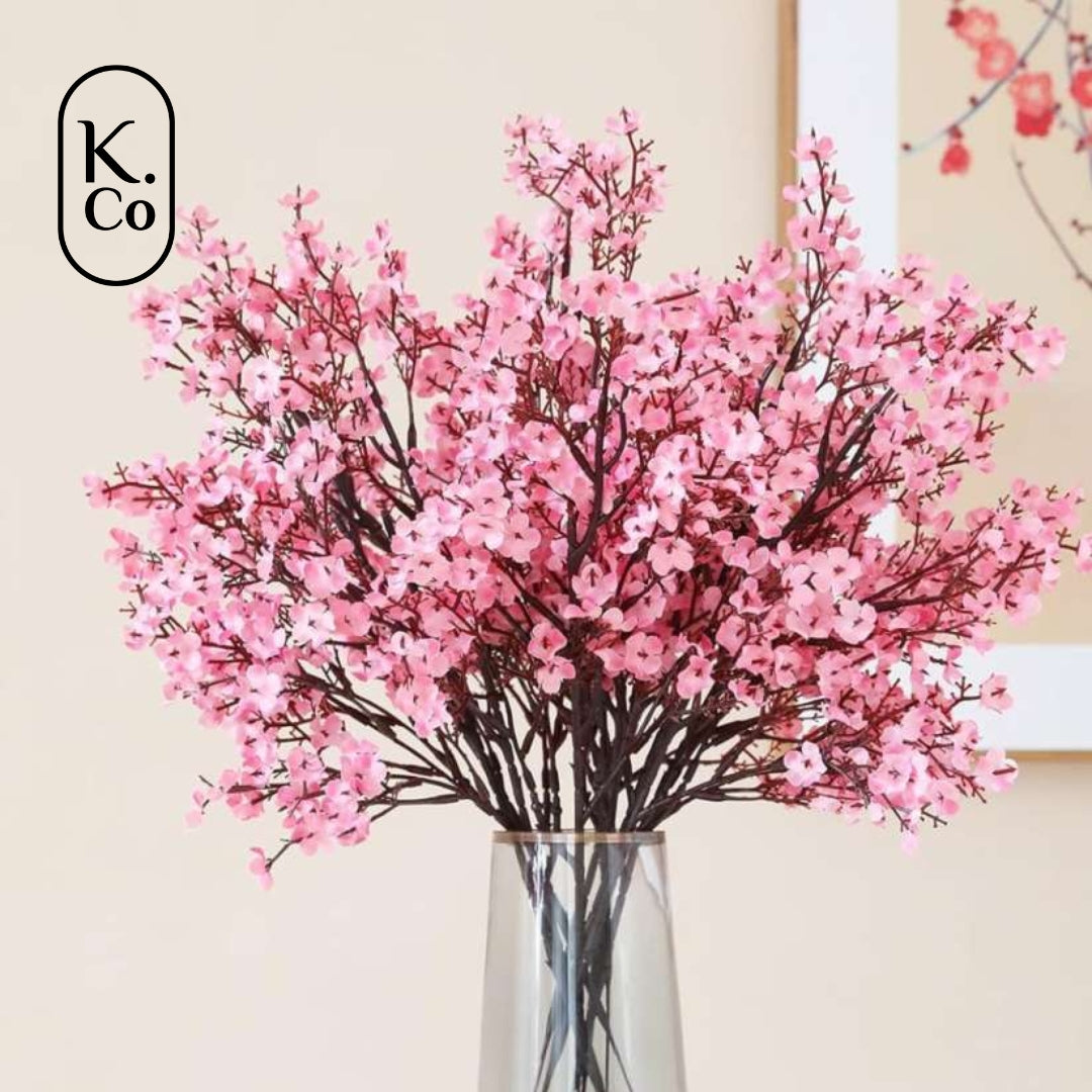 Pink cherry blossom flower bunch