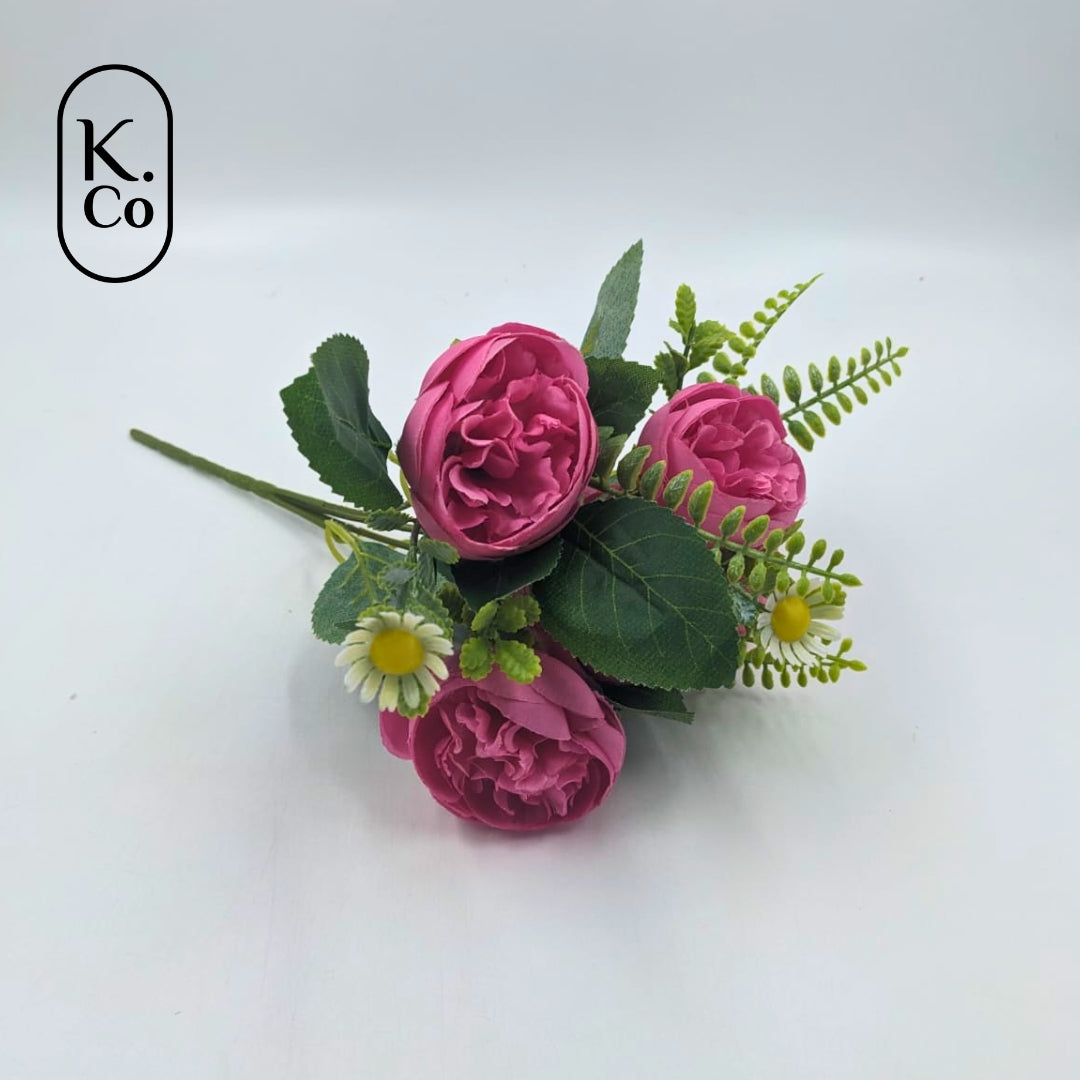 Pink dahlia ball flower bunch