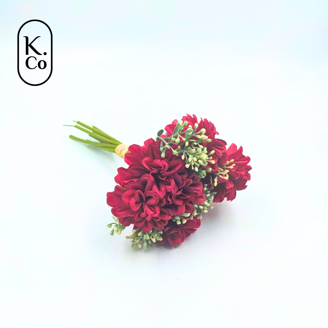 Red dahlia flower bunch