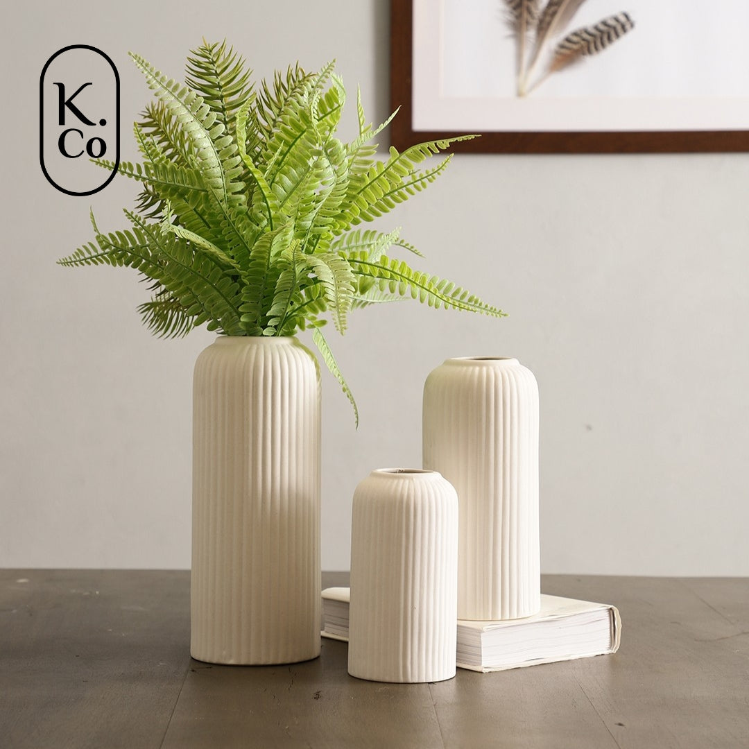 Ribbed vase - set
