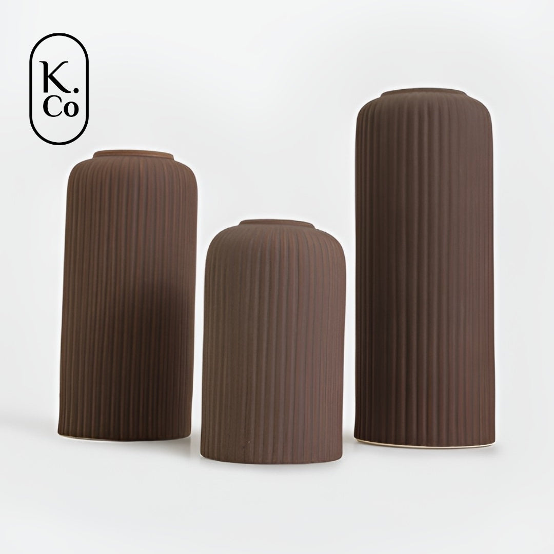 Ribbed vase - set
