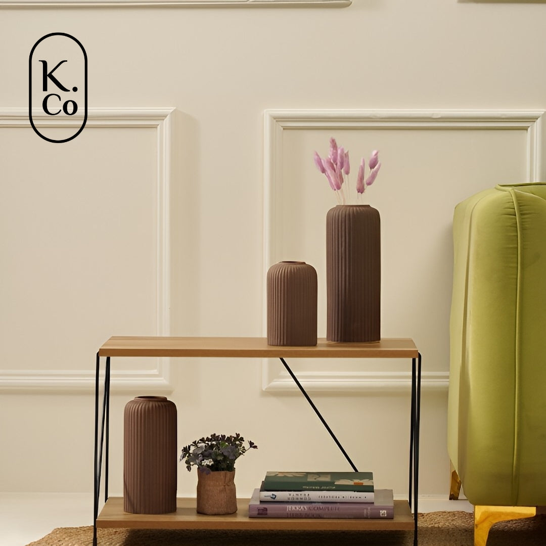 Ribbed vase - set