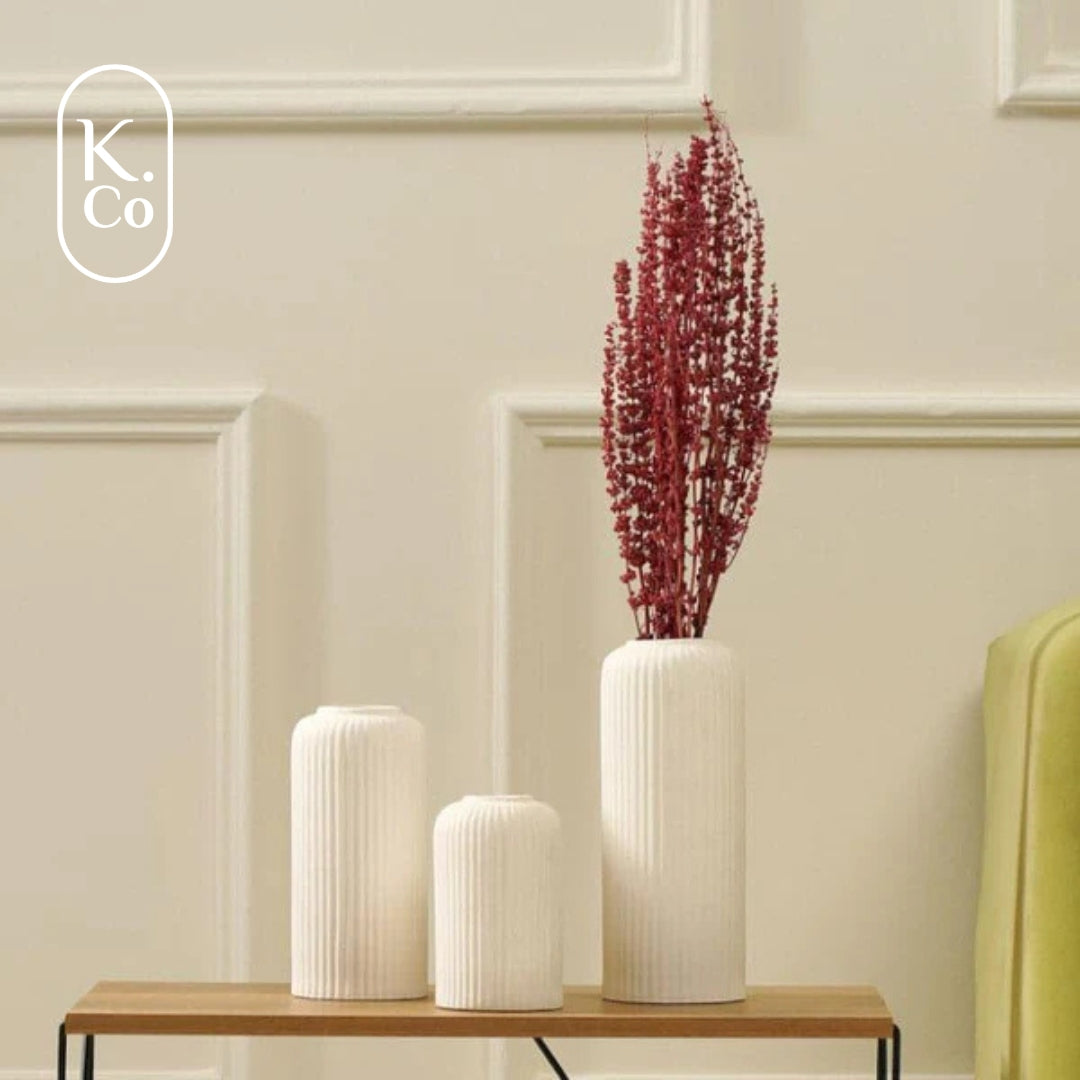 Ribbed vase - set