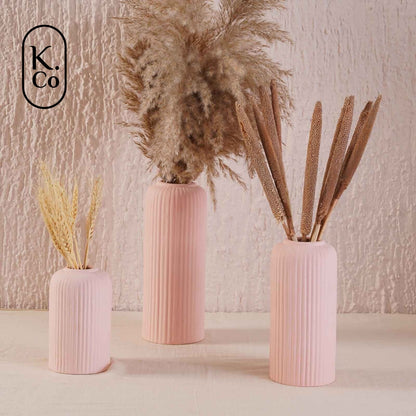 Ribbed vase - set